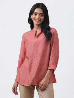 Fabindia - Pink Rayon Blend Printed Top