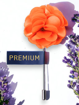 PELUCHE - Ornamental Treat Orange Brooch Lapel Pin For Men