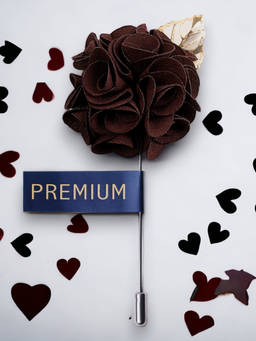 PELUCHE - A Sombre Retreat Brown Brooch Lapel Pin For Men