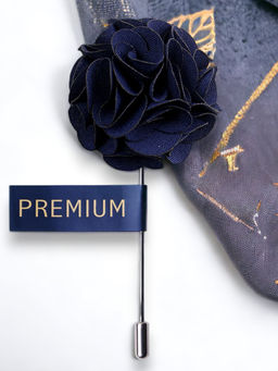 PELUCHE - A Sombre Retreat Blue Brooch Lapel Pin For Men