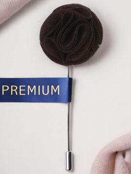 PELUCHE - Floral Elegance Brown Brooch Lapel Pin For Men