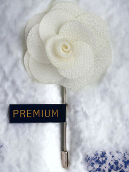 PELUCHE - Brawny Delicacy White Brooch Lapel Pin For Men