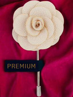 PELUCHE - Brawny Delicacy Beige Brooch Lapel Pin For Men