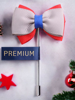 PELUCHE - The Graceful Bow Grey Brooch Lapel Pin For Men