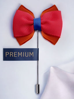 PELUCHE - The Graceful Bow Red Brooch Lapel Pin For Men