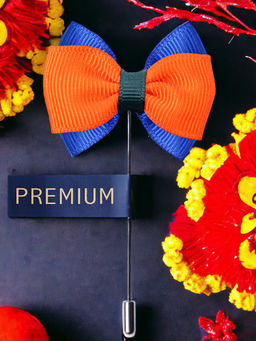 PELUCHE - The Graceful Bow Orange Brooch Lapel Pin For Men