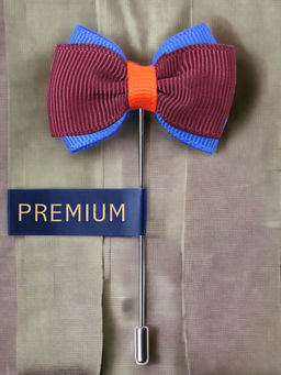 PELUCHE - The Graceful Bow Brown Brooch Lapel Pin For Men
