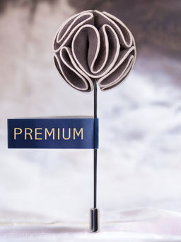 PELUCHE - So Soothing Grey Brooch Lapel Pin For Men