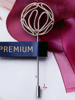 PELUCHE - Flower Love Maroon Brooch Lapel Pin For Men