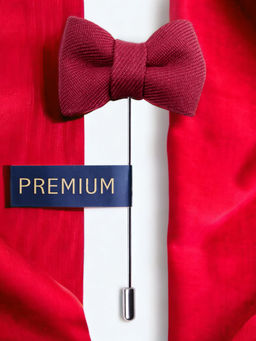 PELUCHE - The Graceful Bow Maroon Brooch Lapel Pin For Men