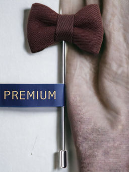 PELUCHE - The Graceful Bow Brown Brooch Lapel Pin For Men