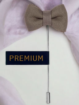 PELUCHE - The Graceful Bow Grey Brooch Lapel Pin For Men