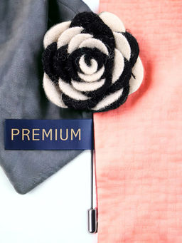 PELUCHE - Melodious Whirlpool White Brooch Lapel Pin For Men