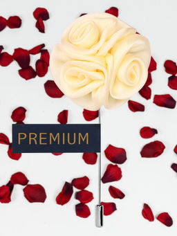PELUCHE - Ranunculus Flower Cream Brooch Lapel Pin For Men