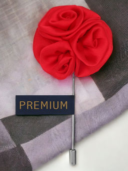 PELUCHE - Ranunculus Flower Red Brooch Lapel Pin For Men