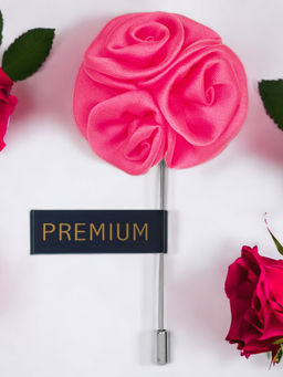 PELUCHE - Ranunculus Flower Pink Brooch Lapel Pin For Men