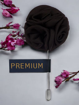 PELUCHE - Ranunculus Flower Black Brooch Lapel Pin For Men