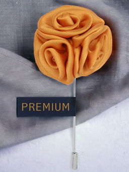 PELUCHE - Ranunculus Flower Orange Brooch Lapel Pin For Men