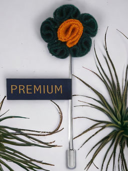 PELUCHE - Flower in Flower Green Brooch Lapel Pin For Men