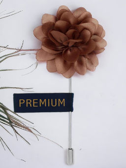PELUCHE - Elron Petals Light Brown Brooch Lapel Pin For Men