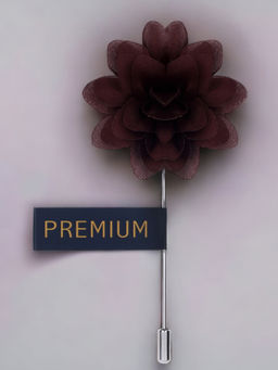 PELUCHE - Elron Petals Dark Brown Brooch Lapel Pin For Men