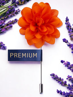 PELUCHE - Blooming Glamor Orange Brooch Lapel Pin For Men