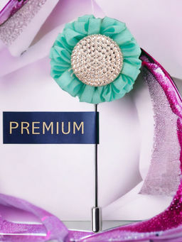 PELUCHE - Sun Flower Sky Blue Brooch Lapel Pin For Men