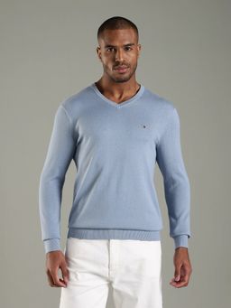 Tommy Hilfiger - Men Blue Cotton Full Sleeves Sweatshirt