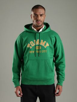 Tommy Hilfiger - Men Green Cotton Full Sleeves Hoodie