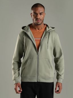 Tommy Hilfiger - Men Green Cotton Full Sleeves Hoodie