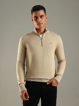 Tommy Hilfiger - Men Brown Cotton Full Sleeves Sweatshirt