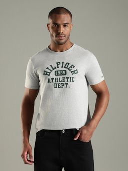 Tommy Hilfiger - Typography Regular Fit Cotton T-Shirt-Grey