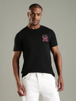 Tommy Hilfiger - Solid Regular Fit Cotton T-Shirt-Black