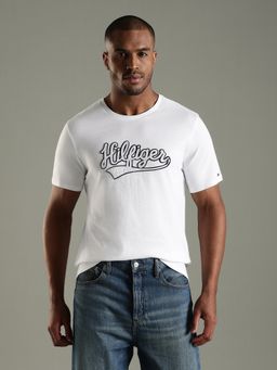 Tommy Hilfiger - Typography Regular Fit Cotton T-Shirt-White
