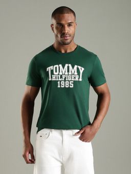 Tommy Hilfiger - Typography Regular Fit Cotton T-Shirt-Green