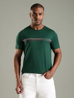 Tommy Hilfiger - Striped Regular Fit Cotton T-Shirt-Green