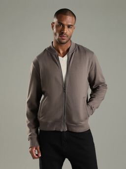 Tommy Hilfiger - Grey Solid Regular Fit Cotton Jacket