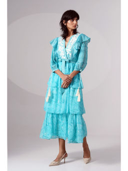 MADDER MUCH - Blue Alicia Tiered Dress with Belt (Set of 2)