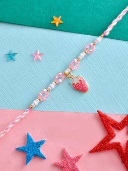 Voylla - Pink Beads Heart Motif Bracelet for Kids