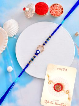 Voylla - Evil Eye Thread Rakhi with Roli Chawal & Card for Brother (Set of 3)