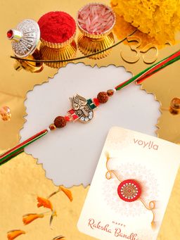 Voylla - Lord Shiva Tri Shul Thread Rakhi with Roli Chawal & Card for Brother (Set of 3)