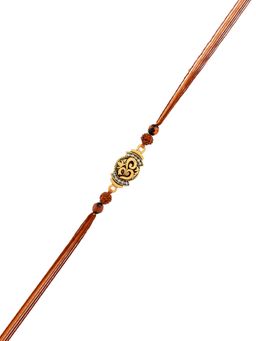 Voylla - Om Beaded Colourful Rakhi with Roli Chawal and Card for Brother (Set of 3)