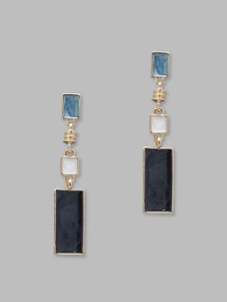 Globus - Gold Plated Geometric Drop Earring-3619584001