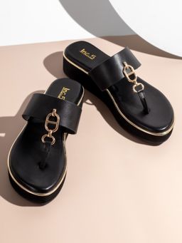 Inc.5 - Women Black Casual Sandals