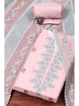 Biba - Mauve Organza Embroidery Unstitched Suit (Set of 3)