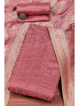 Biba - Mauve Silk Blend Embroidery Unstitched Suit (Set of 3)