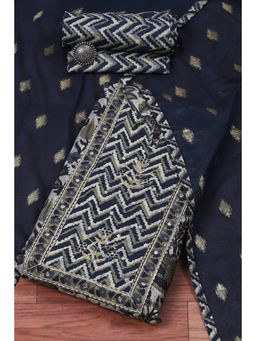 Biba - Blue Cotton Embroidery Unstitched Suit (Set of 3)