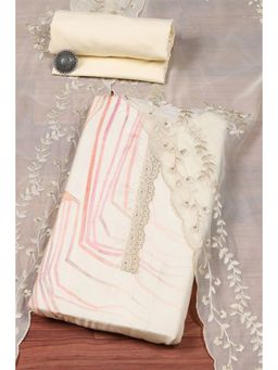 Biba - Beige Muslin Embroidery Unstitched Suit (Set of 3)