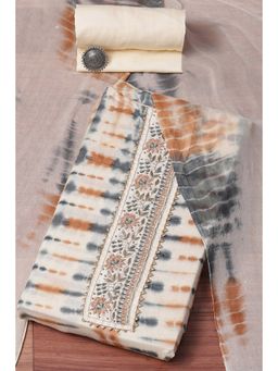 Biba - Beige Cotton Embroidery Unstitched Suit (Set of 3)