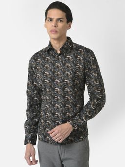 CRIMSOUNE CLUB - Men Grey Shirt in Abstract Print